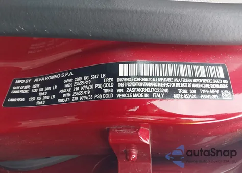 2018 Alfa Romeo Stelvio Ti Lusso Awd from USA, damaged, VIN ZASFAKRN2J7C23240